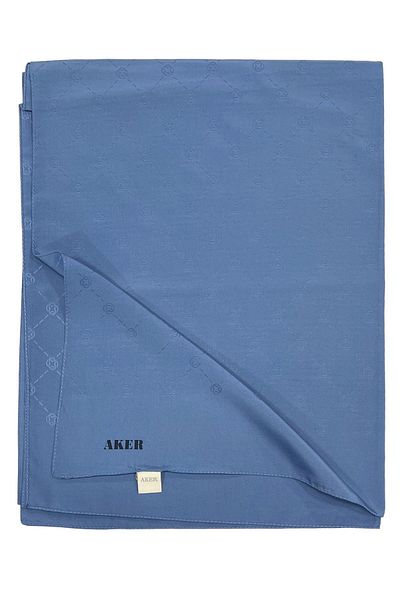 Aker Şal cu monogramă albastru denim - Model 924