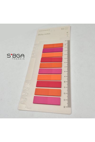 sibga tasarım Transparent Colored Post-It Note Paper - 200 Sheets Bookmark Sticker