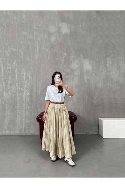 SGN Women's Pleated Crinkle Crash Skirt
