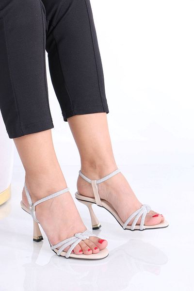 sefayol Pantofi de damă cu toc Dean Beige Stone
