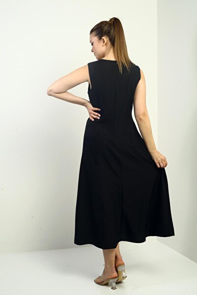 By Saygı Дамска миди рокля с верижка