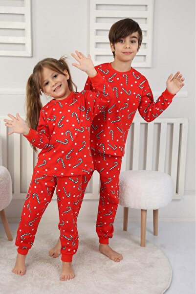 İsobel Kids Yılbaşı Pijama Takımı - Kırmızı