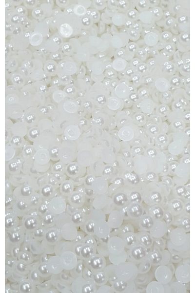 PASAMİA 8 Mm White Half Pearl 25 gr (175 - 180 PIECES)