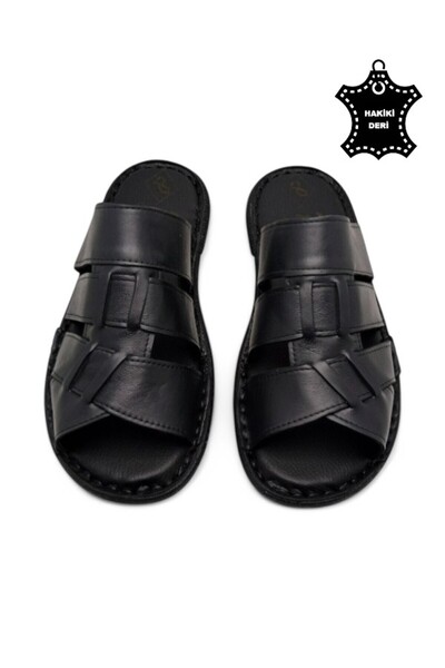 MAGIC SHOES Orthopedic Men's Slippers with Completely Genuine Leather and Heel Cushion System.