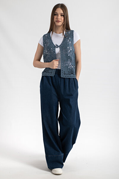 Hatun Atila Hatunatila Жіночий акриловий жилет Indigo - 5157