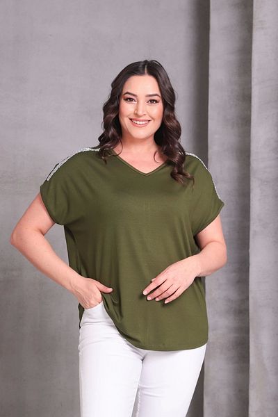 aytemas Shouldered Stone Printed Blouse
