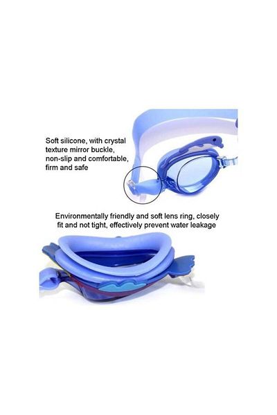 BERMUDA Blue Dolphin Cartoon Waterproofanti-Fog Children Swimming Goggles
