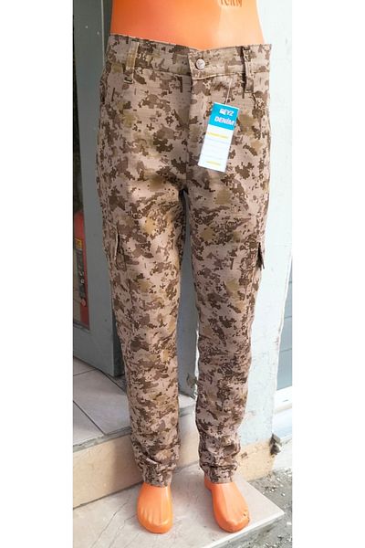 BeyzDenim Προσαρμοσμένο παντελόνι Ripsstop υφαντό με καμουφλάζ Cargo αδιάβροχο