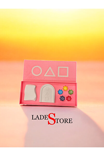 Lades مجموعة ألعاب Squid Game Gonggi Five Stones باللون الوردي (5 أحجار) ومجم...