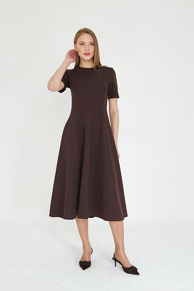 SevdeUgur Καφέ Maxi Length Flounce Φόρεμα / Sevde Ugur