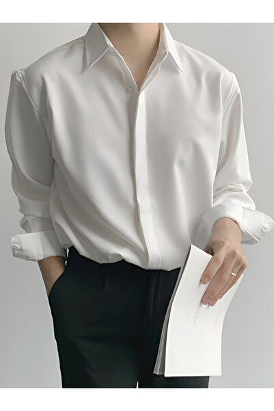 Hazhers Сlim Fit Прихований пат Класична чотирисезонна чоловіча сорочка