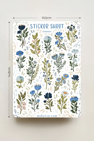 MÜHÜRCE Flower Sticker - Aesthetic & Vintage Stickers - for Notebook, Agenda, and Bullet Journal - Flowers-2
