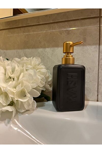 kmskumsar Wash Sıvı Sabunluk Siyah (8x5x18 cm)