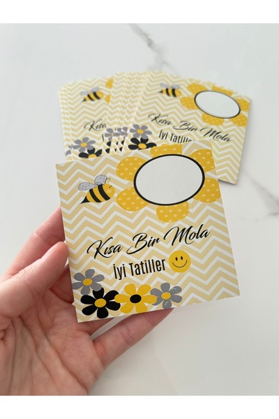 eylülün etiket fabrikası İyi Tatiller - Kısa Bir Mola Temalı Hediye - Not - Bileklik Kartı - Çok Amaçlı Kart 9 cm./30 Adet