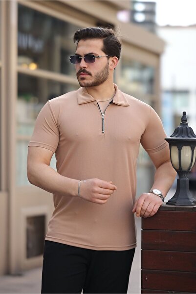 CAN Men's Half Zip Polo Neck T-Shirt
