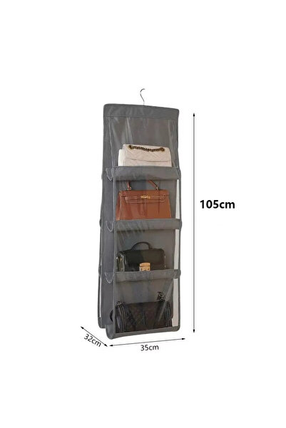 Choice رمادي لخزانة الملابس، حقيبة تخزين شفافة معلقة، منظم حقيبة يد، باب، حائ...