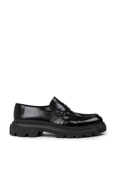 Deery Men's Genuine Leather Black Loafer Shoes