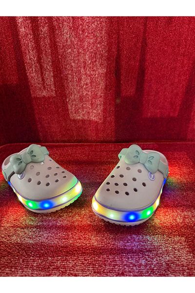 Akınal Bella Girl's Bow Lighted Slippers