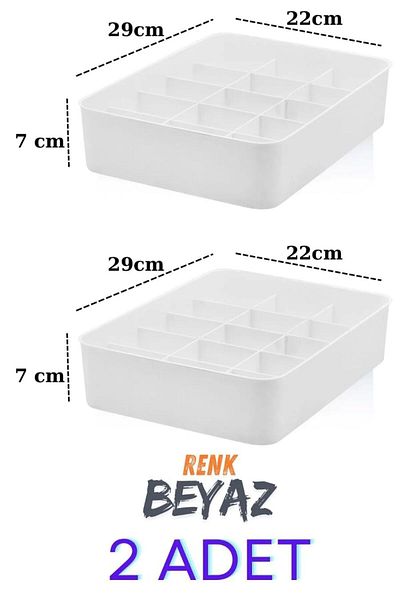 VİNİX 2 τεμαχίων 15 θέσεων Συρταριέρα Organizer & Λευκό
