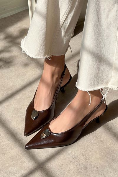 NİŞANTAŞI SHOES Cartella Braune gemusterte Damen-Schuhe mit Absatz und mattem Accessoire-Detail