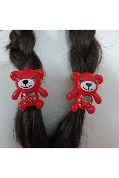 Trendyıldızı Trendyıldızı 4 agrafe de păr elastice cu figurină ursuleț