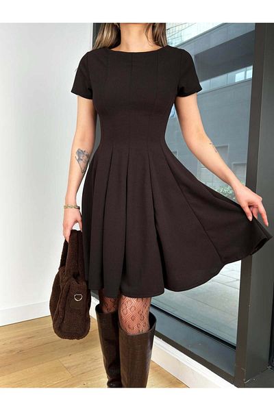 Monapera Short Sleeve Flared Mini Dress