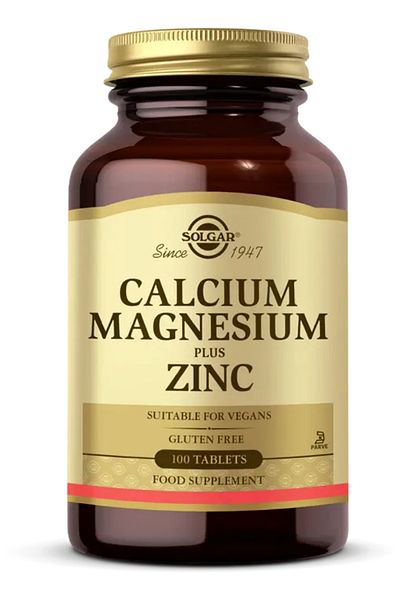 Solgar Calcium Magnesium Plus Zinc 100 Tablets (Gift Alpha Arbutin 2% Serum 30 ml