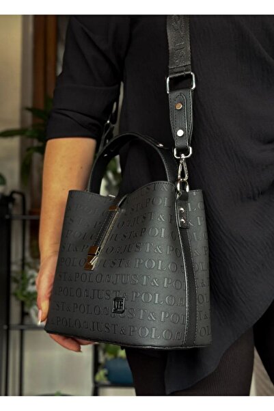 Just Polo حقيبة يد وكتف نسائية منقوشة ومطبوعة مكونة من 4 أقسام JustPolo tyc33...