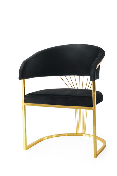 Viento Mobilya 4 Adet Alaçatı Gold Metal İskelet Sandalye Babyface Kumaş