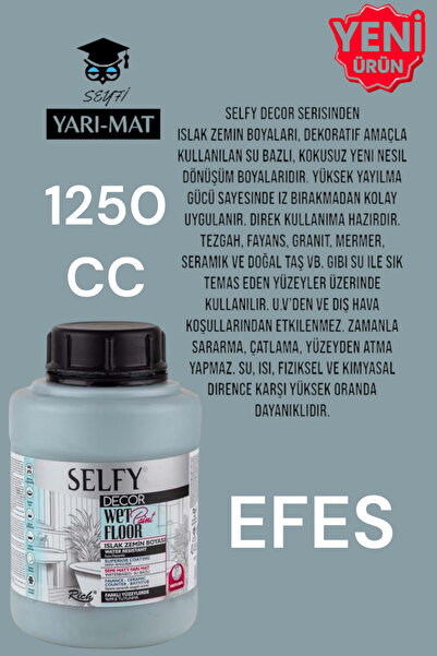 SEYFİKİRTASİYE SELFY DECOR ISLAK ZEMİN BOYASI 1250 CC MUTFAK TEZGAH FAYANS LA...