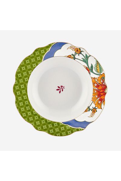 CHIARA ALESSI Allure Green Porcelain Pit Plate 21 Cm