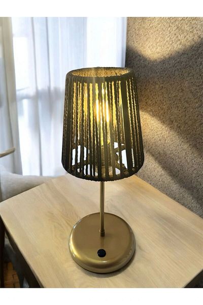 CONANA Lyris - Macrame Drawstring Mini Lampshade Black (Cable Included with 2 Meters Plug)