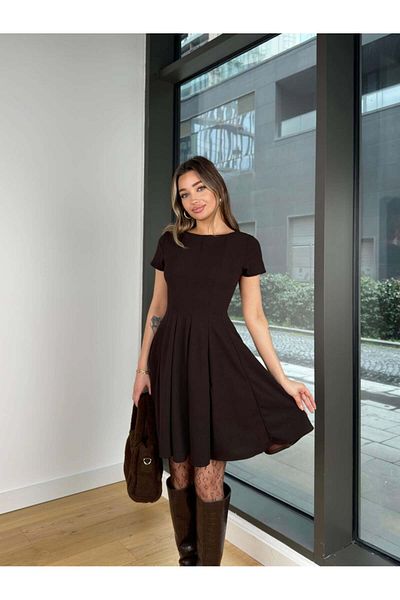 Monapera Short Sleeve Flared Mini Dress