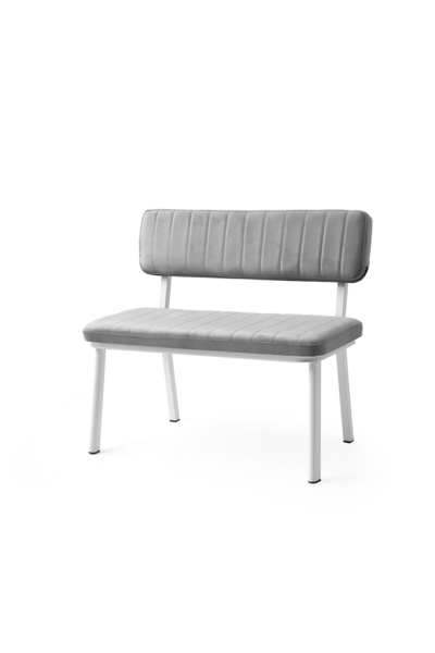 Viento Mobilya 1 Adet Esinti Sırtlı Bench Babyface Kumaş Beyaz Metal İskelet