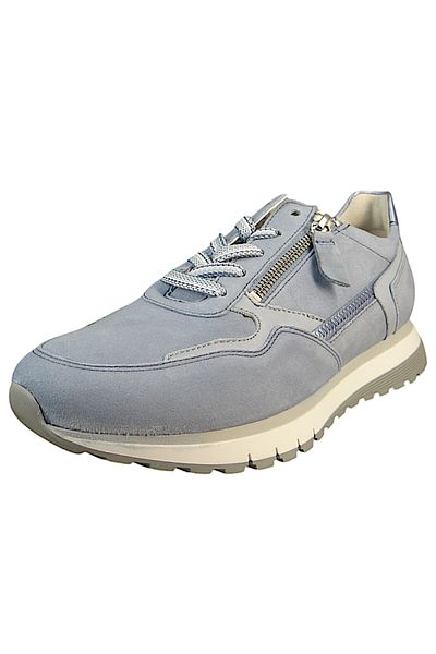 GABOR Damen Low Sneaker Low Top H-Weite 66.378 Blau Azur/Sky Leder