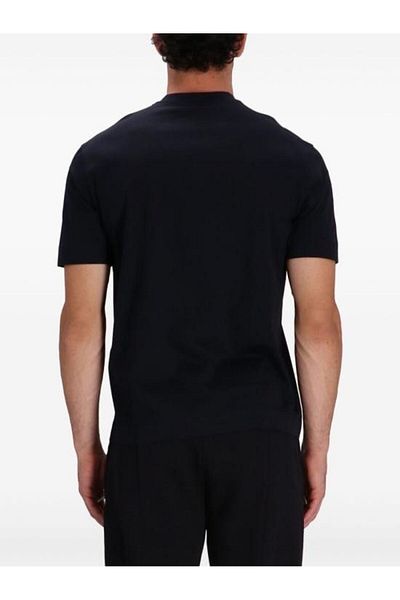 Emporio Armani Tricou pentru bărbați, cu croiala normală, cu gât rotund, din bumbac, cu mânecă scurtă, albastru bleumarin EM000943 AF10762-FB232