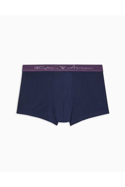 Emporio Armani Conținut modal moale pentru bărbați cu logo Bandă elastică în talie Boxer bleumarin EM 000363   AF10783-UB102