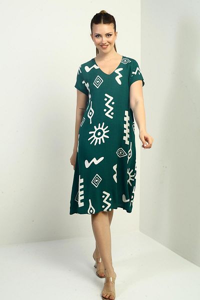 By Saygı Rochie oversize cu modele etnice