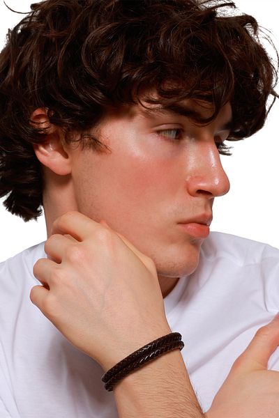 Heideman Lederarmband Herren Ignis Silberfarben Casual, Basic