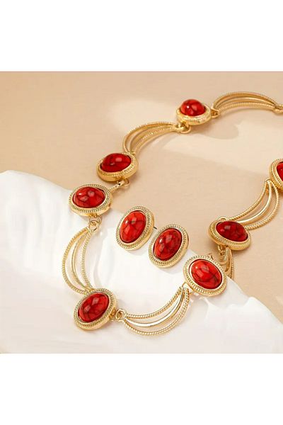TAKİŞKO Modern Necklace Earring Set