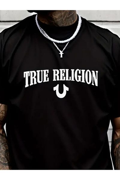 JANES Ανδρικό μπλουζάκι με στάμπα True Religion