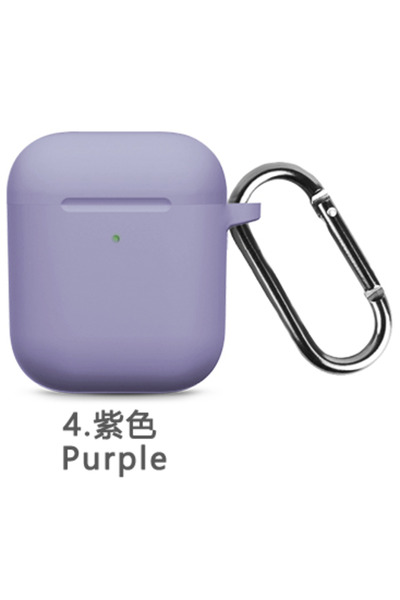 Choice جرابات سيليكون بنفسجية اللون مزودة بخطاف لسماعات AirPods 1/2، غطاء واق...