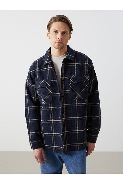 LC Waikiki Regular Fit Long Sleeve Plaid Men's Shirt Jacket
