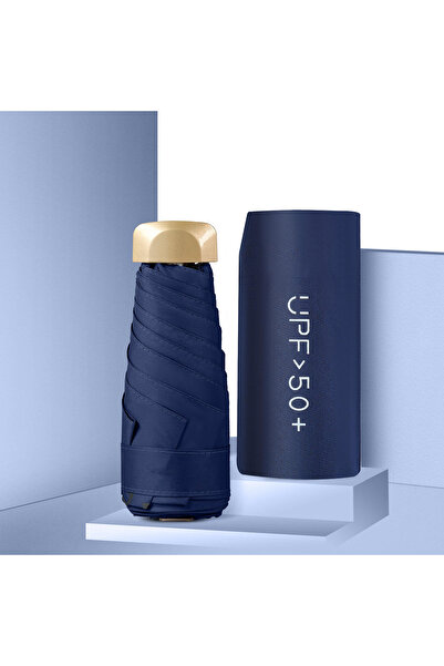 Choice مظلة شمسية صغيرة زرقاء داكنة من الحديد 6K، مظلة جيب من الفينيل قابلة ل...