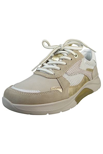 GABOR Damen Low Sneaker Low Top G-Weite 66.925 Creme Puder/Weiss/Platino Leder