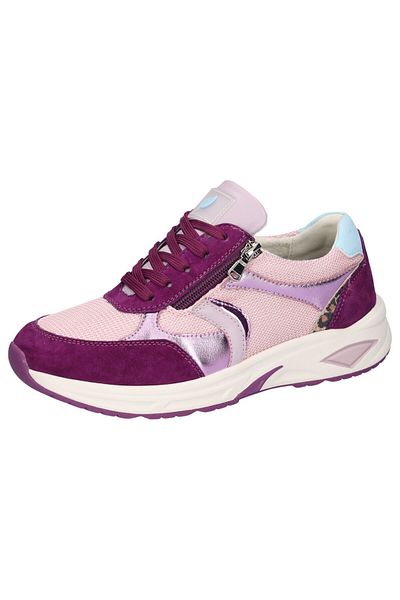 Waldläufer Damen Low Sneaker H-jill Low Top 703002-102 Mehrfarbig 270 Lila Leder Mit Eva & Herausnehmbar