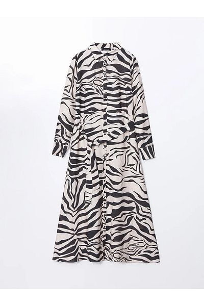 LC Waikiki Lcw Vision Mixed Zebra Print Women's Shirt Dress