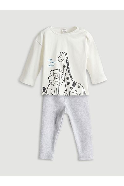 LC Waikiki Giraffe Printed Baby Boy T-Shirt and Leggings 2 Pack