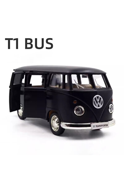 Choice4 نموذج سيارة فولكس فاجن VW T1 باص معدني مصبوب بالقالب، أسود مطفأ اللمع...