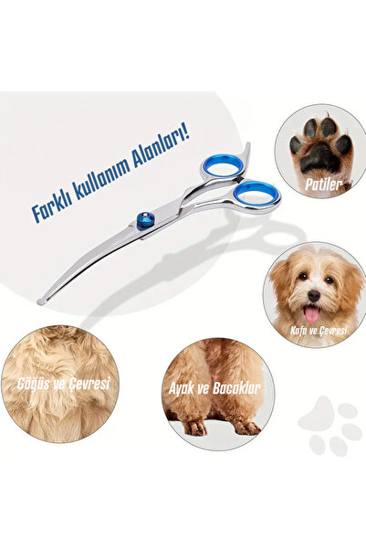 Lady Fify Kedi ve Köpek için Güvenli Uç Tasarımlı Paslanmaz Çelik Bakım Makası